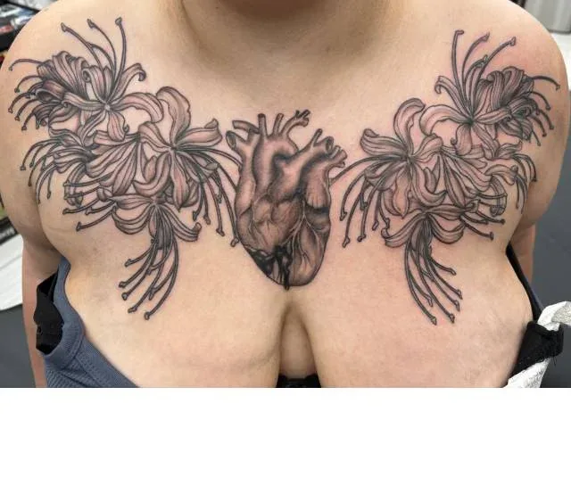 Anatomical heart tattoo by Heather Baldwin